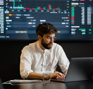 a man working with his laptop